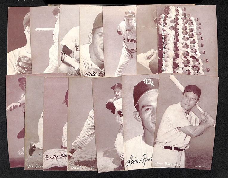 Lot of 15 Baseball Exhibit Cards from 1947-1961 w. Mickey Mantle
